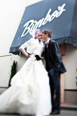 real wedding - photos by: Jules Bianchi Photography - Bimbo's 365 Club, San Francisco, California