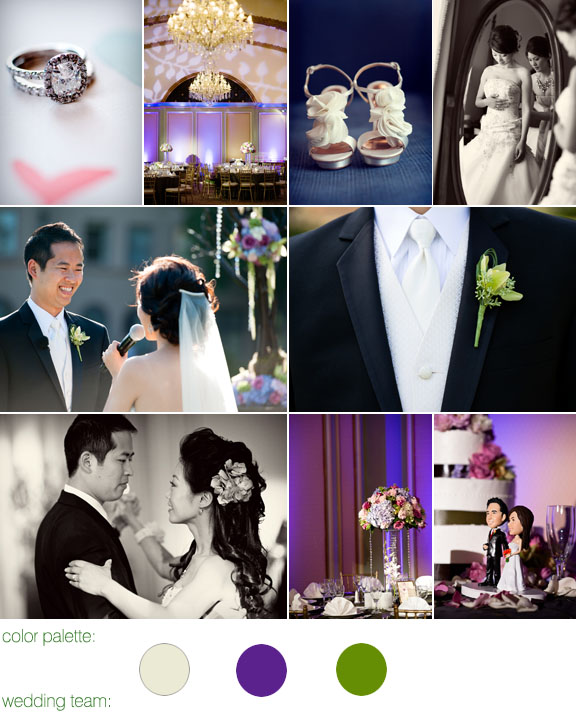 photography by: boutwell studio - real wedding - color palette: ivory, purple, and green -  pasadena, ca - langham hotel and spa