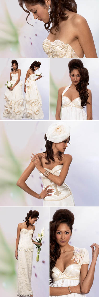 Deborah Lindquist wedding dresses made from recycled cashmere, earth friendly cotton, silk, hemp and linen