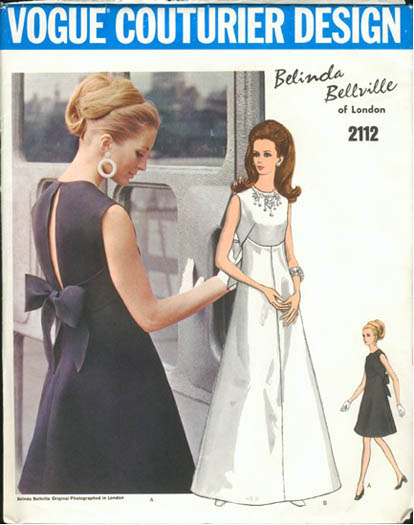 Vintage 1960s Belinda Bellville wedding dress pattern