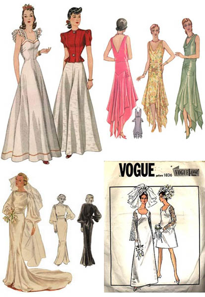 Vintage wedding dress patterns