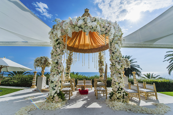 indian wedding at Bel Air Bay Club, designed by Exquisite Events, photos by Lin and Jirsa Photography | via junebugweddings.com