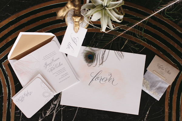 art deco glam wedding inspiration shoot with photos by Andria Lo | via junebugweddings.com