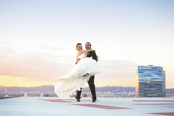 glamorous eco friendly jewish wedding at AT&T center in Los Angeles, California, photos by Callaway Gable | via junebugweddings.com