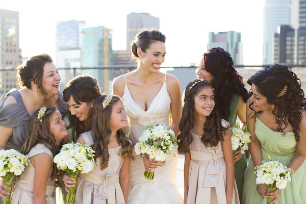 glamorous eco friendly jewish wedding at AT&T center in Los Angeles, California, photos by Callaway Gable | via junebugweddings.com