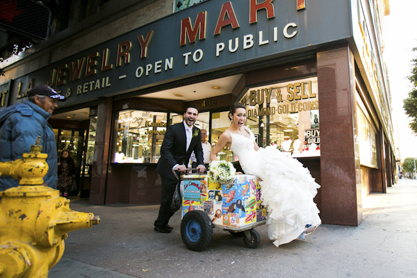 glamorous eco friendly jewish wedding at AT&T center in Los Angeles, California, photos by Callaway Gable | via junebugweddings.com