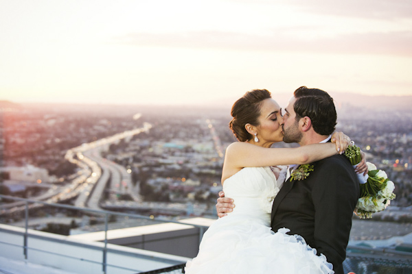 glamorous eco friendly jewish wedding at AT&T center in Los Angeles, California, photos by Callaway Gable | via junebugweddings.com