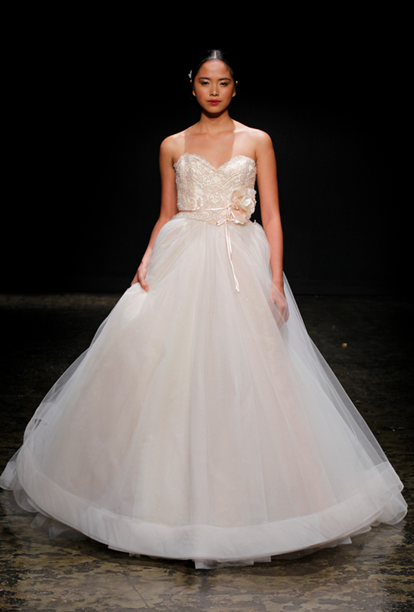 blush wedding dress trend at bridal market for fall 2014 | via junebugweddings.com