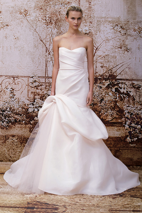 blush wedding dress trend at bridal market for fall 2014 | via junebugweddings.com