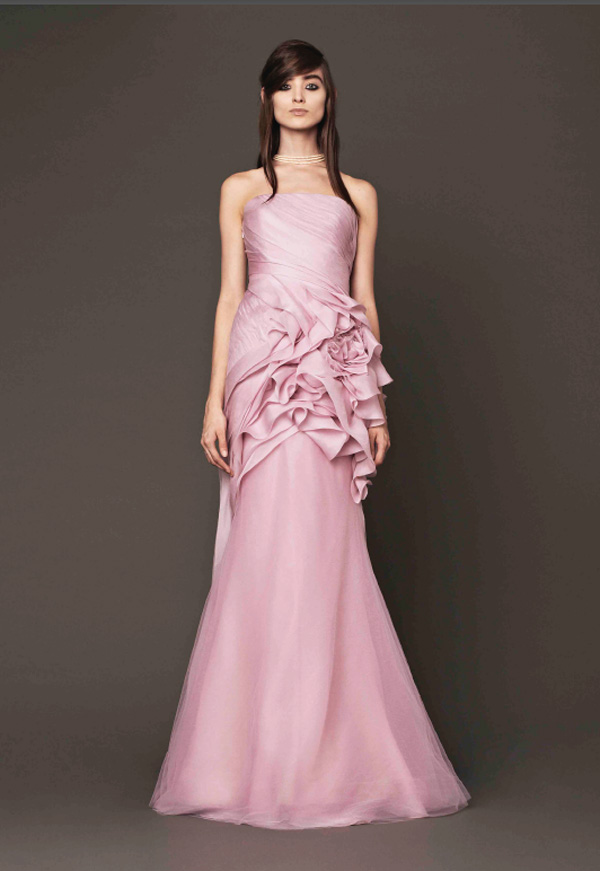 blush wedding dress trend at bridal market for fall 2014 | via junebugweddings.com