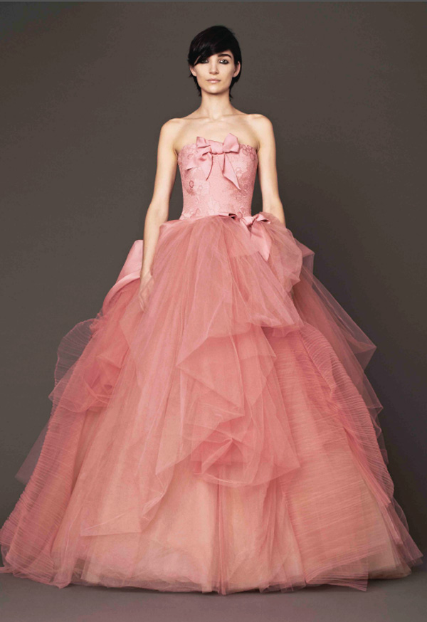 blush wedding dress trend at bridal market for fall 2014 | via junebugweddings.com