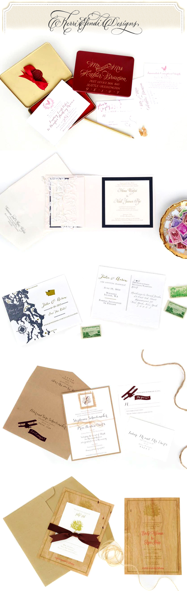 Kerri Efendi wedding stationery holiday giveaway | via junebugweddings.com