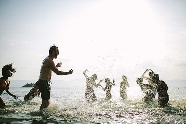 rehearsal dinner and wedding photos of destination wedding in Greece by Adam Alex | via junebugweddings.com