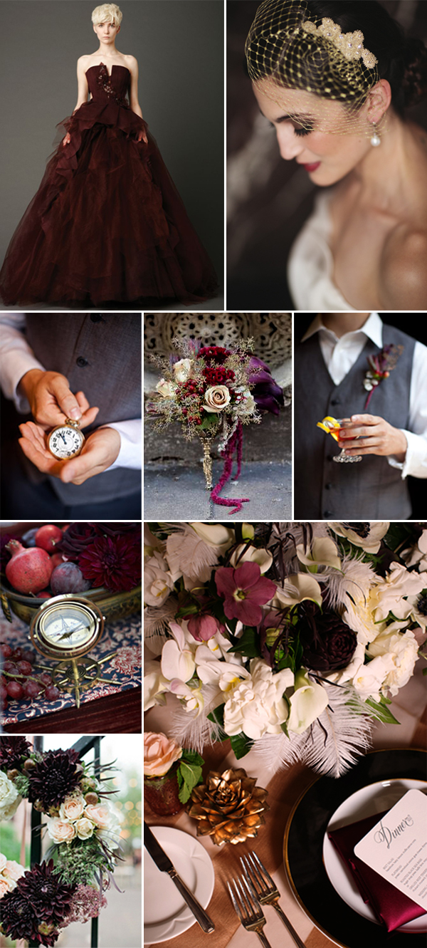 vintage glam wedding color palette inspiration board | via junebugweddings.com