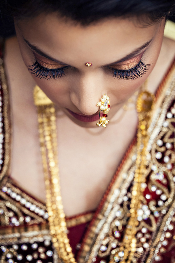 wedding portrait of bride by Uma Sanghvi of Studio Uma | via junebugweddings.com