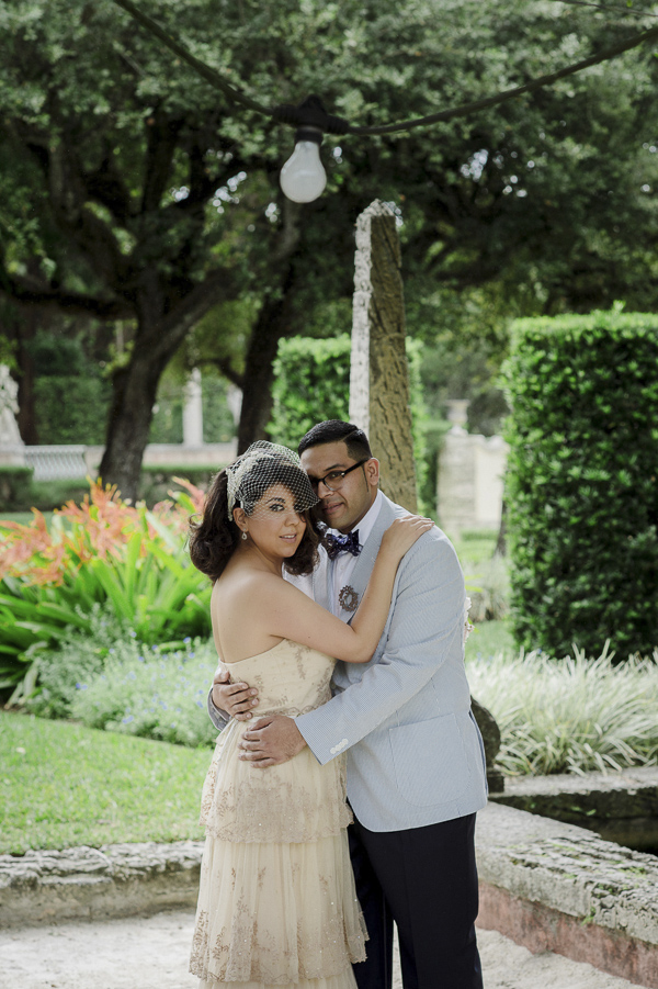 vintage wedding at Vizcaya Museum and Gardens, Florida, photo by Maloman Studios | via junebugweddings.com