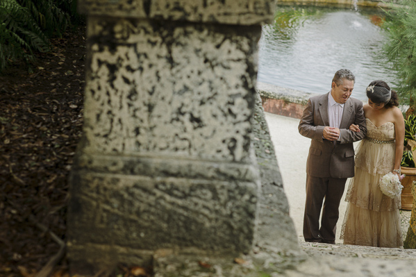 vintage wedding at Vizcaya Museum and Gardens, Florida, photo by Maloman Studios | via junebugweddings.com