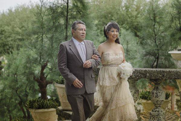 vintage wedding at Vizcaya Museum and Gardens, Florida, photo by Maloman Studios | via junebugweddings.com