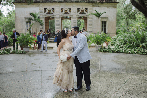 vintage wedding at Vizcaya Museum and Gardens, Florida, photo by Maloman Studios | via junebugweddings.com