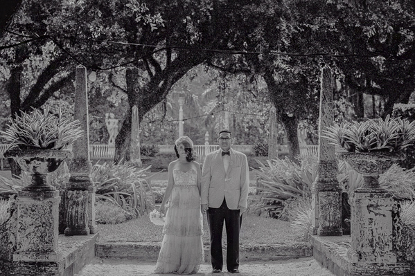 vintage wedding at Vizcaya Museum and Gardens, Florida, photo by Maloman Studios | via junebugweddings.com