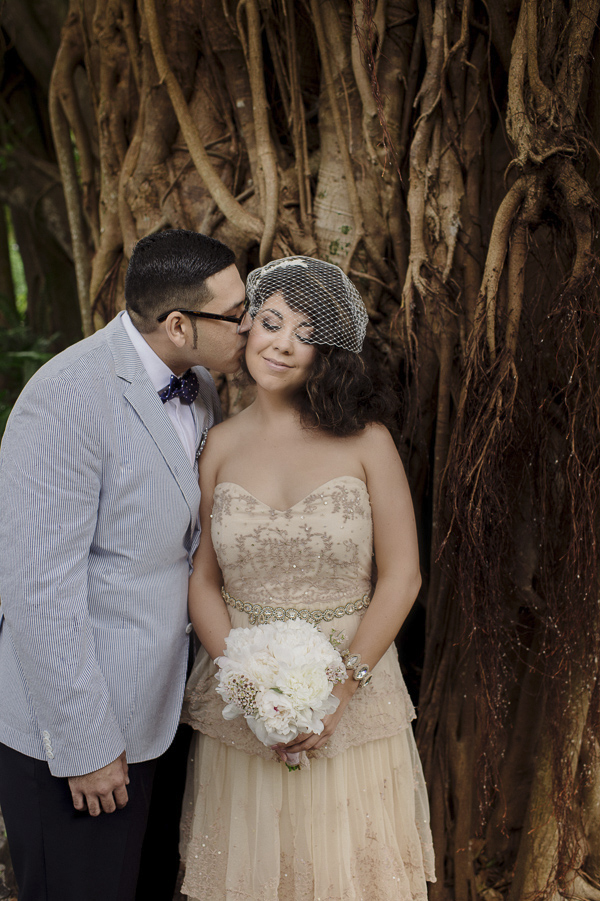 vintage wedding at Vizcaya Museum and Gardens, Florida, photo by Maloman Studios | via junebugweddings.com