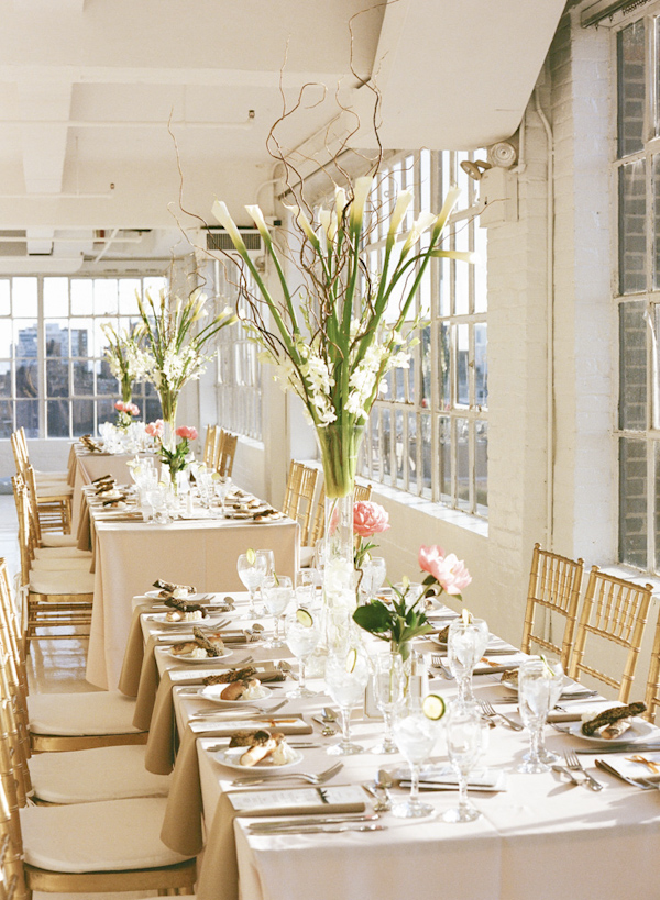 elegant wedding at Studio450 in New York, photo by Karen Hill Photography | via junebugweddings.com