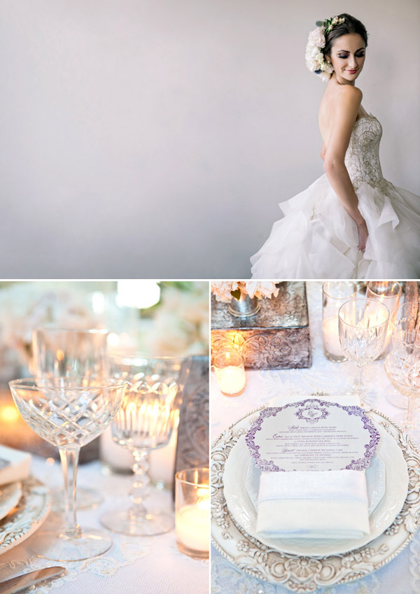 Classic white and metallic wedding style inspiration from Junebug's new Fashion Report - photos by Dear Wesleyann Photography and Junebug Weddings