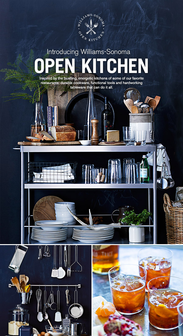 Williams Sonoma wedding gift registry items from the Open Kitchen Collection