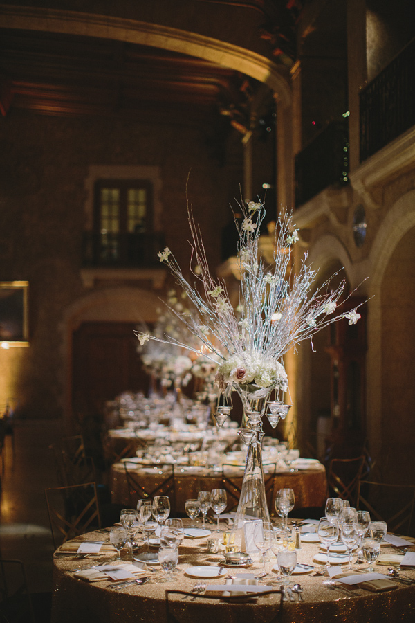 white and gold winter wedding at Fairmont Banff Springs, photo by Gabe McClintock | via junebugweddings.com