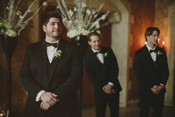 white and gold winter wedding at Fairmont Banff Springs, photo by Gabe McClintock | via junebugweddings.com