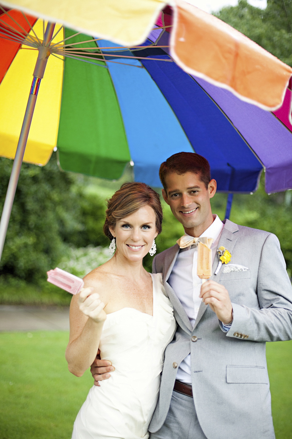 bright yellow and orange summer wedding in Atlanta, photo by Paperlily Photography | via junebugweddings.com