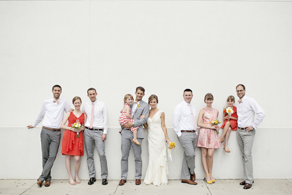 bright yellow and orange summer wedding in Atlanta, photo by Paperlily Photography | via junebugweddings.com