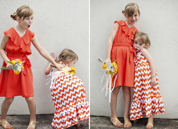 bright yellow and orange summer wedding in Atlanta, photo by Paperlily Photography | via junebugweddings.com