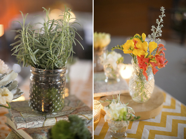 bright yellow and orange summer wedding in Atlanta, photo by Paperlily Photography | via junebugweddings.com