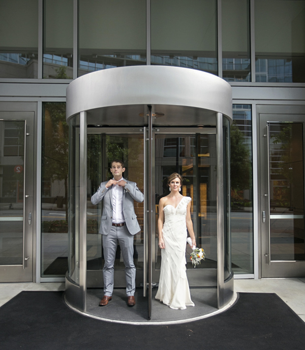 bright yellow and orange summer wedding in Atlanta, photo by Paperlily Photography | via junebugweddings.com