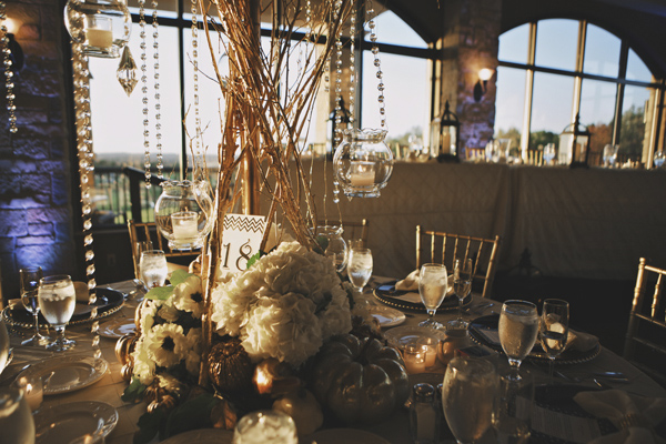 modern elegant gold and black wedding at Legend at Bergamont, photo by DWJohnson Studio | via junebugweddings.com