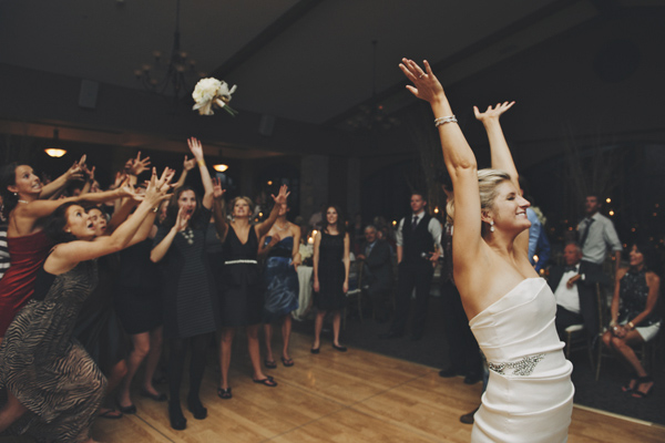 modern elegant gold and black wedding at Legend at Bergamont, photo by DWJohnson Studio | via junebugweddings.com