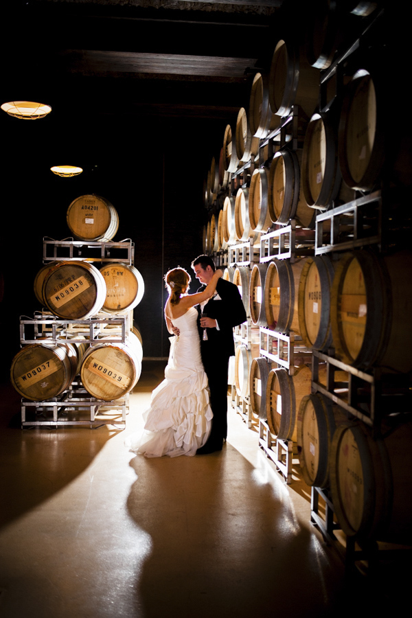 peach, coral, grey wedding at Swiftwater Cellars, photo by La Vie Photography | via junebugweddings.com