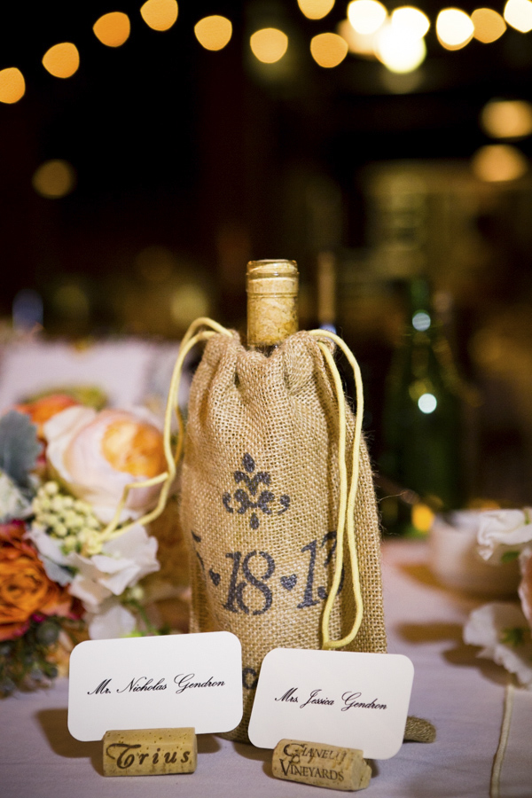 peach, coral, grey wedding at Swiftwater Cellars, photo by La Vie Photography | via junebugweddings.com