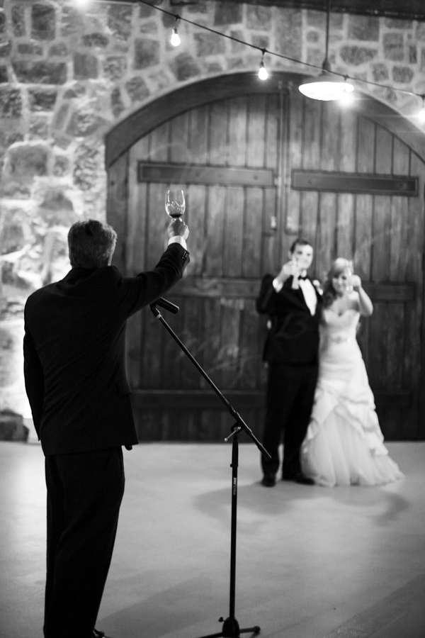 peach, coral, grey wedding at Swiftwater Cellars, photo by La Vie Photography | via junebugweddings.com