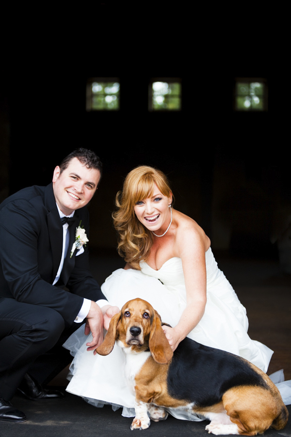 peach, coral, grey wedding at Swiftwater Cellars, photo by La Vie Photography | via junebugweddings.com