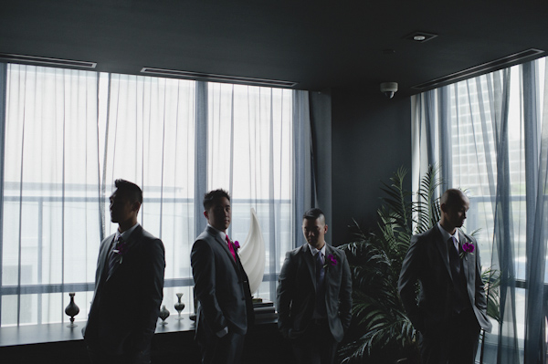 pink and purple wedding in Toronto at Arcadian Loft, photo by Aron Goss Photography | via junebugweddings.com