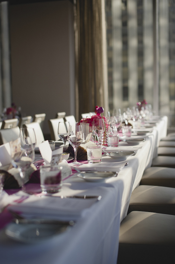 pink and purple wedding in Toronto at Arcadian Loft, photo by Aron Goss Photography | via junebugweddings.com