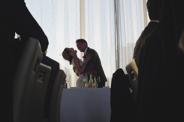 pink and purple wedding in Toronto at Arcadian Loft, photo by Aron Goss Photography | via junebugweddings.com