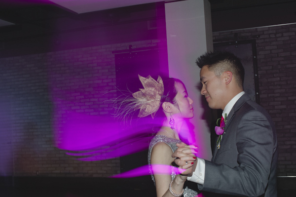 pink and purple wedding in Toronto at Arcadian Loft, photo by Aron Goss Photography | via junebugweddings.com