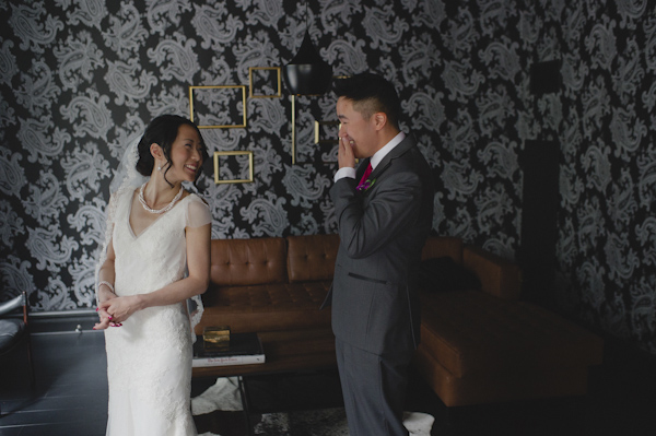 pink and purple wedding in Toronto at Arcadian Loft, photo by Aron Goss Photography | via junebugweddings.com