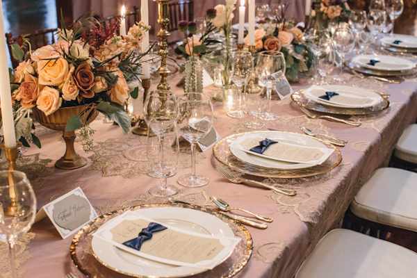 romantic blush and gold wedding inspiration shoot with photos by Vue Photography | via junebugweddings.com