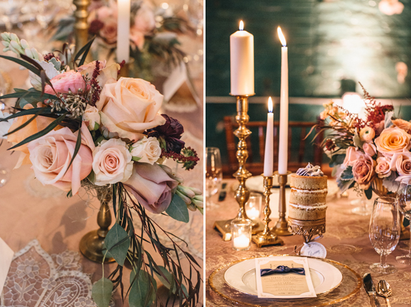 romantic blush and gold wedding inspiration shoot with photos by Vue Photography | via junebugweddings.com