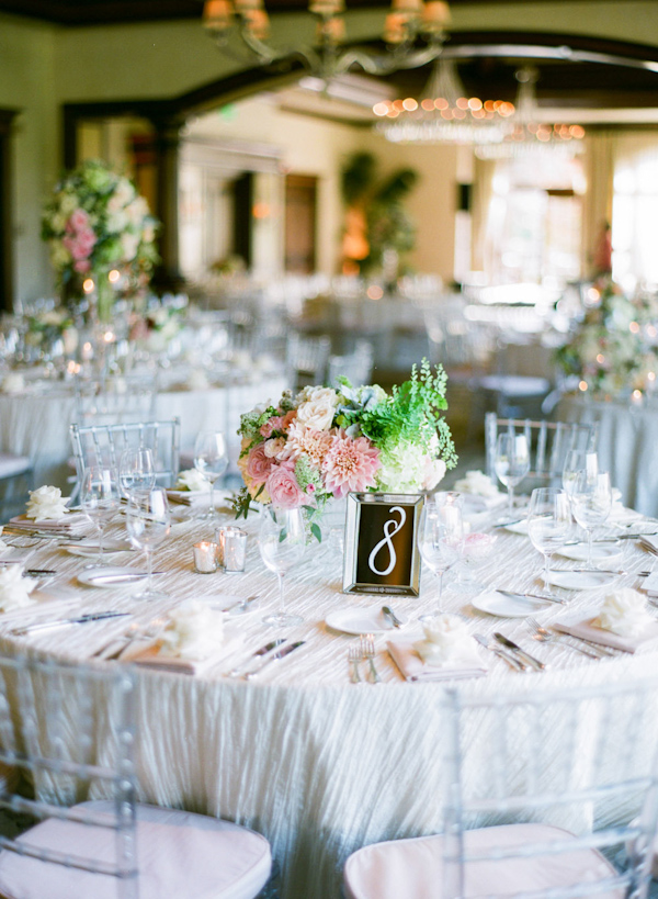 pink and cream wedding at the Big Canyon Country Club, photo by Troy Grover Photographers | via junebugweddings.com (14)