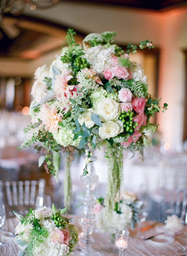 pink and cream wedding at the Big Canyon Country Club, photo by Troy Grover Photographers | via junebugweddings.com